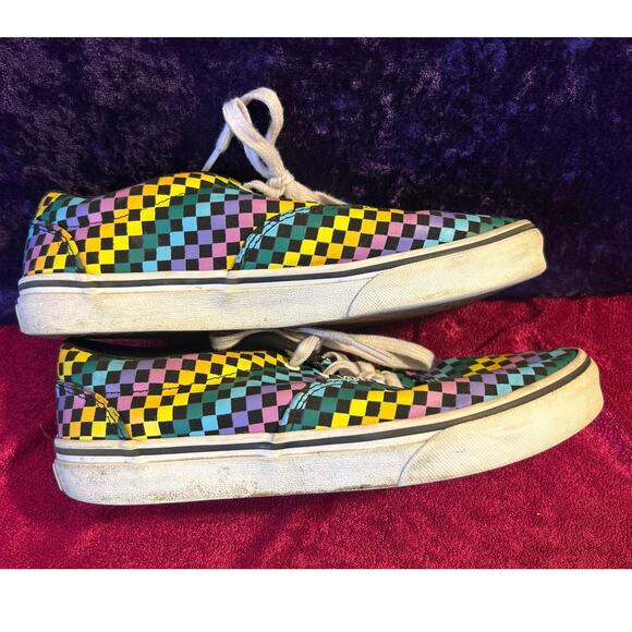 Vans Colorful Rainbow Checker Missy Sz 5, Tennis, Sneakers Lace Up,721356 - Picture 4 of 7